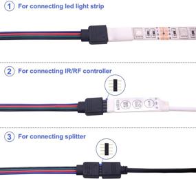 img 1 attached to Enhance Your Lighting Setup with iCreating 10PCS LED 5050 RGB Strip Light Connector - Easy-to-Use Adapter for 5050 Color Changing Flexible LED Strip Light