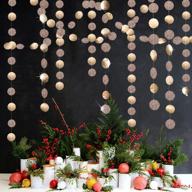 🥂 champagne gold paper garland streamers - 6 pack circle dots decorations for party backdrop, hanging decor bunting banner - total 78 ft logo