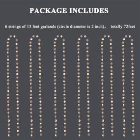 img 3 attached to 🥂 Champagne Gold Paper Garland Streamers - 6 Pack Circle Dots Decorations for Party Backdrop, Hanging Decor Bunting Banner - Total 78 Ft