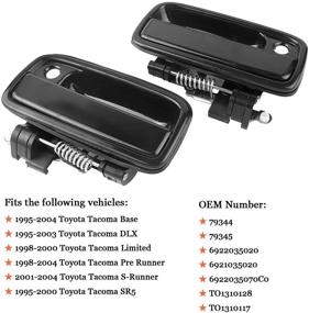 img 3 attached to 🚪 Замена высококачественной наружной дверной ручки для Toyota Tacoma 1995-2004 - передний водительский и передний пассажирский бок, 2 шт. - 6922035020 6921035020