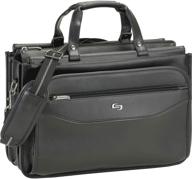 solo new york harrison 16-inch laptop briefcase with triple compartments in black logo