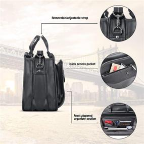 img 2 attached to Solo New York Harrison 16-Inch Laptop Briefcase with Triple Compartments in Black