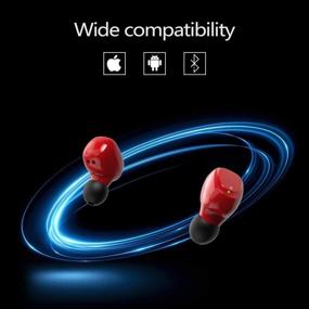 img 1 attached to BNCHI True Wireless Earbuds Bluetooth 5.0 Headphones with Metal Charging Case, Superior Stereo Sound, Noise-Canceling Mic, Touch Control, 42 Hours Playback for iPhone and Android (Red)