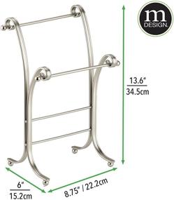 img 1 attached to 🛁 Stylish 2-Tier Fingertip Towel Holder Stand - Matte Satin Finish for Bathroom Vanity Countertops - Space Saving Storage Solution for Small Guest Towels or Washcloths - 13.6" High - mDesign Decorative Metal