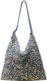 img 4 attached to Glitter Sequin Shoulder Capacity Shopping Women's Handbags & Wallets