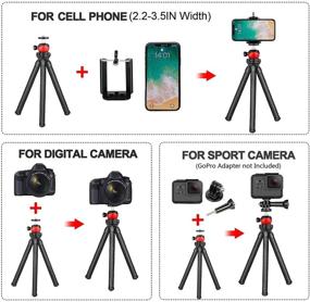 img 1 attached to 📷 Flexible iPhone Tripod: Portable and Adjustable Stand with Wireless Remote for iPhone, Android, Samsung, DSLR, and GoPro Cameras