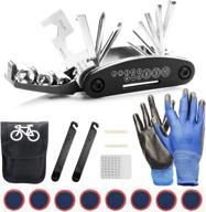 gornorva 16-in-1 bike bicycle cycling mechanic repair tool kit with portable 🔧 tools bag, tire pry bars with tire patch lever, self-adhesive bicycle patch, and gloves logo