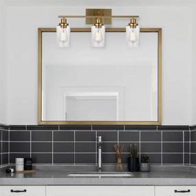 img 2 attached to 💡 Contemporary Brass Wall Lights: 3-Light MELUCEE Sconces for Stylish Bathroom, Bedroom, Kitchen & Living Room Décor with Clear Glass Shade