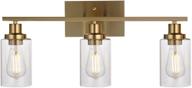 💡 contemporary brass wall lights: 3-light melucee sconces for stylish bathroom, bedroom, kitchen & living room décor with clear glass shade логотип