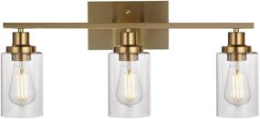 img 4 attached to 💡 Contemporary Brass Wall Lights: 3-Light MELUCEE Sconces for Stylish Bathroom, Bedroom, Kitchen & Living Room Décor with Clear Glass Shade