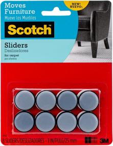 img 3 attached to 🪑 Scotch Self-Stick Sliders - Gray/Black, 1" Diameter - 8 Sliders/Pack (SP643-NA) for Effortless Furniture Movement