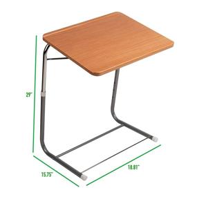 img 2 attached to 📚 Versatile Mind Reader Drawing TV Tray: Adjustable Height, Portable Brown Folding Table for Convenience