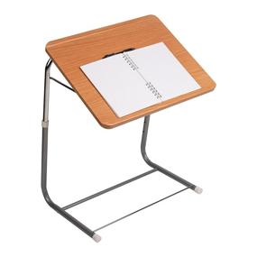 img 4 attached to 📚 Versatile Mind Reader Drawing TV Tray: Adjustable Height, Portable Brown Folding Table for Convenience