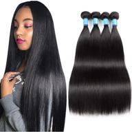 💁 набор волос brazilian straight hair - 10a наращивание из волос человека, 100% непереработанные реми-волосы, 3 набора в натуральном цвете (14 16 18) логотип