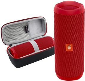 img 4 attached to 🔊 JBL FLIP 5 Портативная беспроводная акустическая система Bluetooth IPX7 Водонепроницаемый Набор для поездок с чехлом Boomph Hardshell - Красный: Непревзойденное портативное звучание с дополнительной защитой.