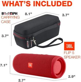 img 1 attached to 🔊 JBL FLIP 5 Портативная беспроводная акустическая система Bluetooth IPX7 Водонепроницаемый Набор для поездок с чехлом Boomph Hardshell - Красный: Непревзойденное портативное звучание с дополнительной защитой.