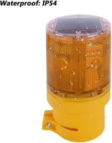 img 1 attached to 🚧 Qooltek Solar LED Warning Light: Wireless Control for Enhanced Garden Safety - Flashing Barricade Light for Road Construction, Traffic & Safety Signs - Yellow Flicker Beacon Lamp