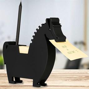 img 4 attached to 🐴 Desktop Memo Holder with Horse Design - Note Dispenser Gift for Women, Pen Holder, Includes 2 Packs of 200 Blank Notes - Ideal Memo Gift and Christmas Present for Men