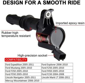 img 3 attached to 🔌 8 шт. Прямые ботинки катушек зажигания для Ford F-150 Lincoln Mercury V8 V10 4.6л 5.4л 6.8л - DG511 C1541 FD508 SP515 SP546 Совместимые