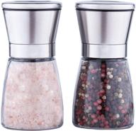 🌶️ top-quality stainless steel salt and pepper grinder set - adjustable coarseness, great gift set for salt and pepper lovers logo