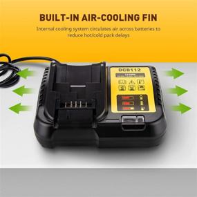 img 1 attached to 🔌 FLAGPOWER DCB112 Battery Charger for Dewalt 12V 20V MAX Lithium Ion Batteries - Compatible with DCB206 DCB205 DCB204 DCB203 DCB201 DCB120 DCB127 - Replacements for Dewalt Charger DCB101 DCB105 DCB115 DCB107