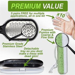 img 1 attached to 👣 Dr. Entre's Callus Remover Kit: 8oz Gel for Callus Removal, Foot File, Pumice Stone, 5 Glove Pairs for Gel Application, Spa Kit, Foot Care, Pedicure Tools for Cracked Heels