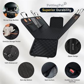 img 1 attached to PettingPal Dog Car Seat Cover: Waterproof Scratchproof Hammock with Mesh Window, Non-slip Protector for Backseats of Cars, SUVs, Trucks - Includes Car Net Pocket and Side Flaps