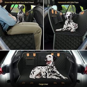 img 2 attached to PettingPal Dog Car Seat Cover: Waterproof Scratchproof Hammock with Mesh Window, Non-slip Protector for Backseats of Cars, SUVs, Trucks - Includes Car Net Pocket and Side Flaps