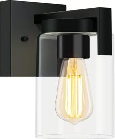 img 4 attached to 💡 Modern Black Wall Sconce with Clear Glass Shade - Stylish Lighting Fixture for Bathroom, Hallway, Bedroom, and Living Room