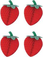 🍓 beistle 4-piece tissue strawberries, 8-inch logo