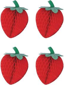 img 1 attached to 🍓 Beistle 4-Piece Tissue Strawberries, 8-Inch