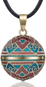 img 4 attached to 🤰 EUDORA Harmony Ball Necklace: Vintage Colorful Music Chime Bell Pendant for Pregnancy, 30" & 45" Long Cord
