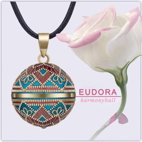 img 2 attached to 🤰 EUDORA Harmony Ball Necklace: Vintage Colorful Music Chime Bell Pendant for Pregnancy, 30" & 45" Long Cord