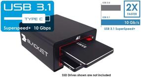 img 1 attached to Blackjet VX-2SSD USB 3.1 Gen 2 10Gbps Thunderbolt 3 Compatible Dual SSD Docking Station: UASP Support, RAID 0/1, JBOD for High-Speed Storage & Archiving