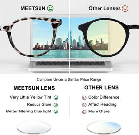 img 2 attached to 👓 Blue Light Blocking Glasses for Women and Men - MEETSUN Large Nerd Frame, Anti Eye Strain Computer Glasses for Reading and Gaming