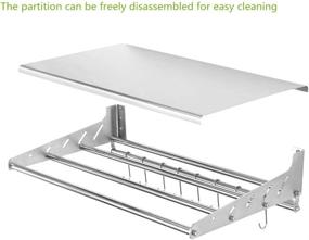 img 3 attached to 🛁 Versatile Stainless Steel Wall Mount Shelf with Hooks for Bathroom and Kitchen Storage - Commercial Grade Rack for Restaurants, Bars, and More (13.78" x 23.62")