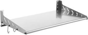 img 4 attached to 🛁 Versatile Stainless Steel Wall Mount Shelf with Hooks for Bathroom and Kitchen Storage - Commercial Grade Rack for Restaurants, Bars, and More (13.78" x 23.62")