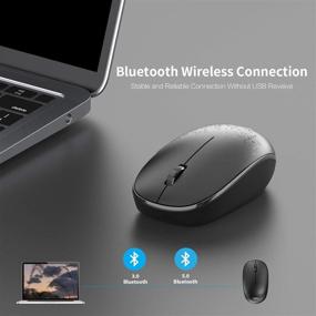 img 3 attached to 🖱️ Бесшумная Bluetooth-мышь INPHIC, двойной режим (Bluetooth 5.0/3.0, нет USB-приемника), миниатюрная портативная компьютерная мышь для ноутбука ПК Mac, iPadOS, 1600DPI, 3 кнопки, срок службы батареи 12 месяцев, черная