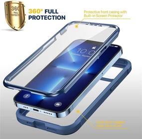 img 3 attached to 📱 DiACLARA iPhone 13 Pro Max Case - Full Body Protective Rugged Cover with Built-in [Touch Sensitive] Screen Protector - Shockproof Bumper Case for 6.7'' iPhone 13 Pro Max - Dark Blue