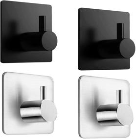 img 4 attached to 🧲 Yiciani Adhesive Towel Hooks: Waterproof, Heavy Duty, Stainless Steel Holders for Bathroom, Kitchen, Depot, Bedroom - 4 Pack