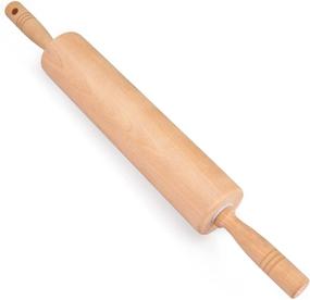 img 4 attached to 🥖 18-дюймовый длинный классический раскаточный пинцет для выпечки - Gifbera березовый деревянный раскаточный пинцет с ручками для хлеба, выпечки, пиццы, фондана и пирожного теста