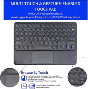 img 2 attached to 🔌 YMXuan iPad Keyboard Case with Touchpad for iPad 10.2 8th Gen(2020)/7th Gen(2019), Detachable Wireless Keyboard Case for 10.2 Inch/iPad Air 3 10.5(3rd Gen)/iPad Pro 10.5, Built-in Pencil Holder (Black) - Improved SEO-friendly product name: "YMXuan Black iPad Keyboard Case with Touchpad for iPad 10.2 8th Gen(2020)/7th Gen(2019), Detachable Wireless Keyboard Case for 10.2 Inch/iPad Air 3 10.5(3rd Gen)/iPad Pro 10.5, Built-in Pencil Holder