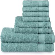 🛀 ultimate welhome basic 100% cotton towel set (duck egg) - 8 piece - quick dry, high absorbency - luxuriously soft - 434 gsm - machine washable - 2 bath, 2 hand, 4 wash towels logo