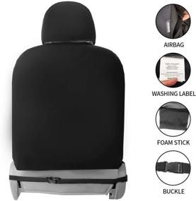 img 3 attached to Universal Fit Car Front Seat Covers: Black Tan, Sedan, Truck, SUV - 2pcs