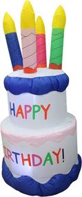 img 2 attached to 🎂 BZB Goods 6ft Inflatable Happy Birthday Cake with 4 Candles: Outdoor/Indoor LED Light Decorations