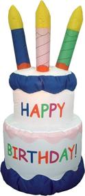 img 1 attached to 🎂 BZB Goods 6ft Inflatable Happy Birthday Cake with 4 Candles: Outdoor/Indoor LED Light Decorations