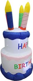 img 3 attached to 🎂 BZB Goods 6ft Inflatable Happy Birthday Cake with 4 Candles: Outdoor/Indoor LED Light Decorations