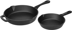 img 2 attached to 🍳 5-Piece Kitchen Cookware Set by Amazon Basics - Pre-Seasoned Cast Iron Pots and Pans