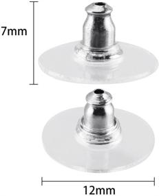 img 1 attached to 💎 CCINEE 50 Bullet Clutch Earring Backs with Disc Shape and Pad for Earring Safety, Silver - Improve Your Earring Security!