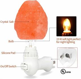 img 3 attached to 🔮 Enhance Your Space with Betus Natural Crystal Himalayan Salt Wall Lamp: Air Purifying Night Light, 360° Rotatable Plug, 15W Bulb